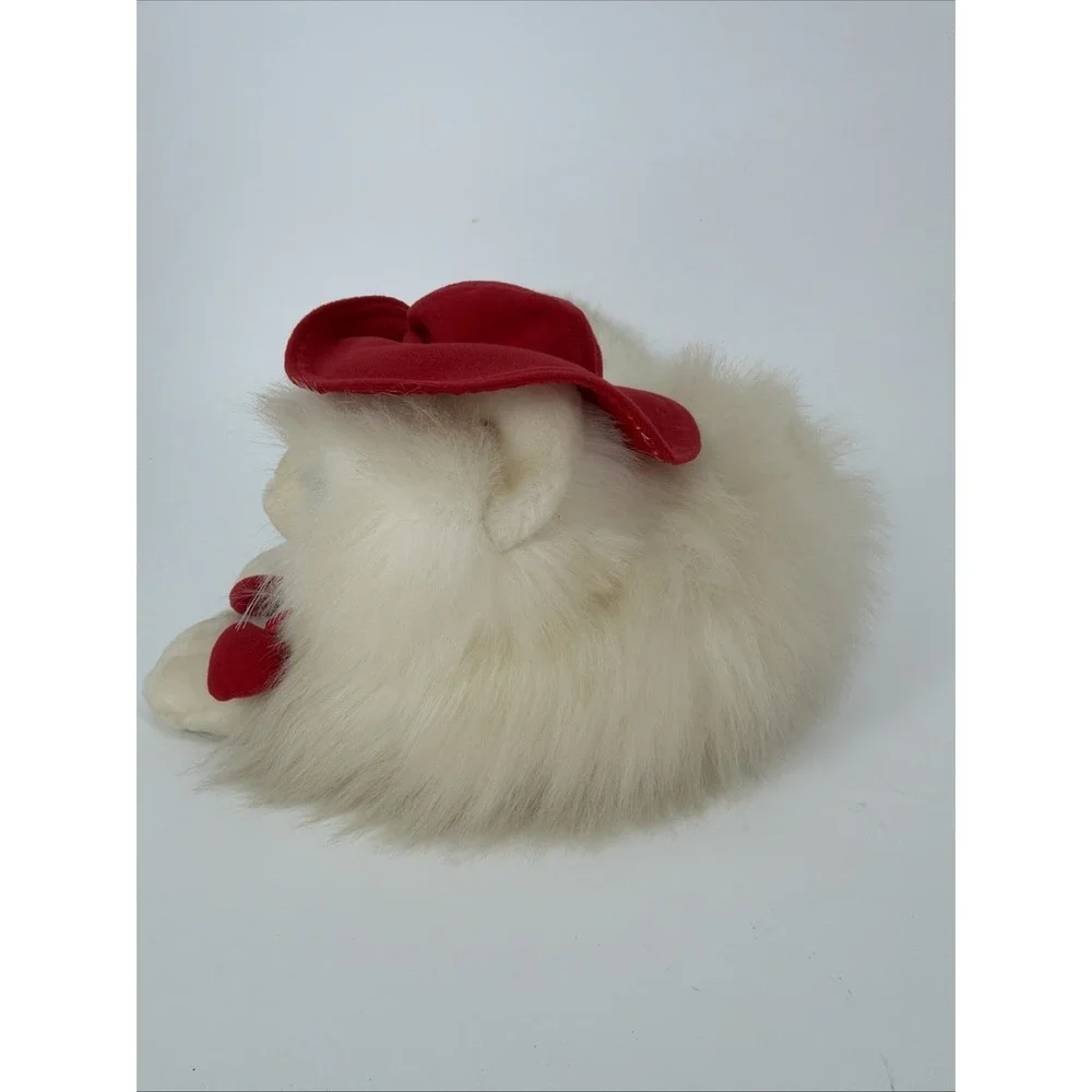 Vintage 1990s Persian Cat Plush Red Hat Accerssories Bow Cute Love Collectible